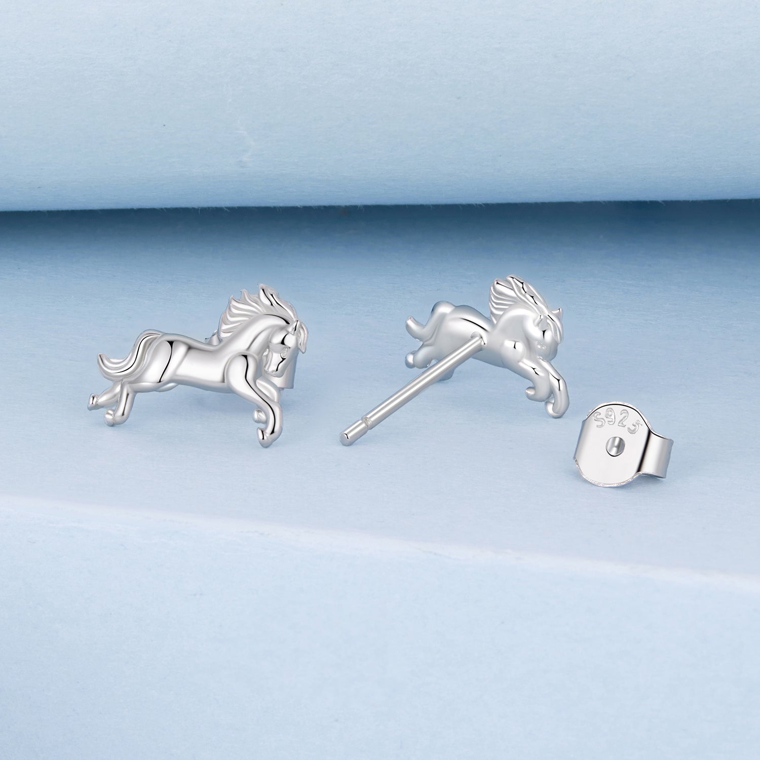 925 Sterling Silver Earrings 0.9*1.3cm with White Gold Plating for Women  DestGlow