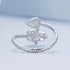 925 Sterling Silver Opal Nanometer Stone Platinum Plated Ring  DestGlow