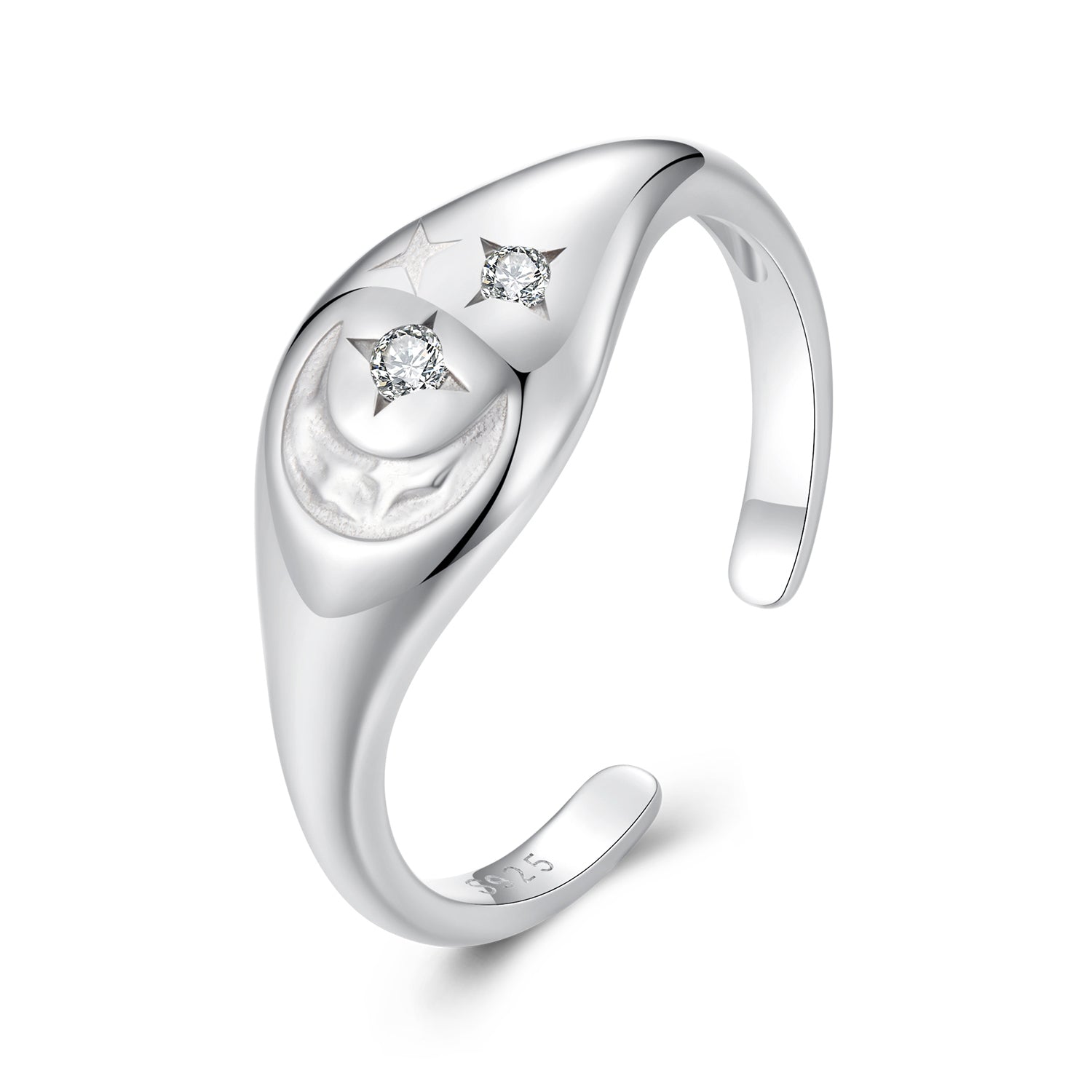925 Sterling Silver Pavé White Gold Plated CZ Rings - Width 0.2-0.8cm  DestGlow