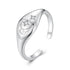 925 Sterling Silver Pavé White Gold Plated CZ Rings - Width 0.2-0.8cm  DestGlow