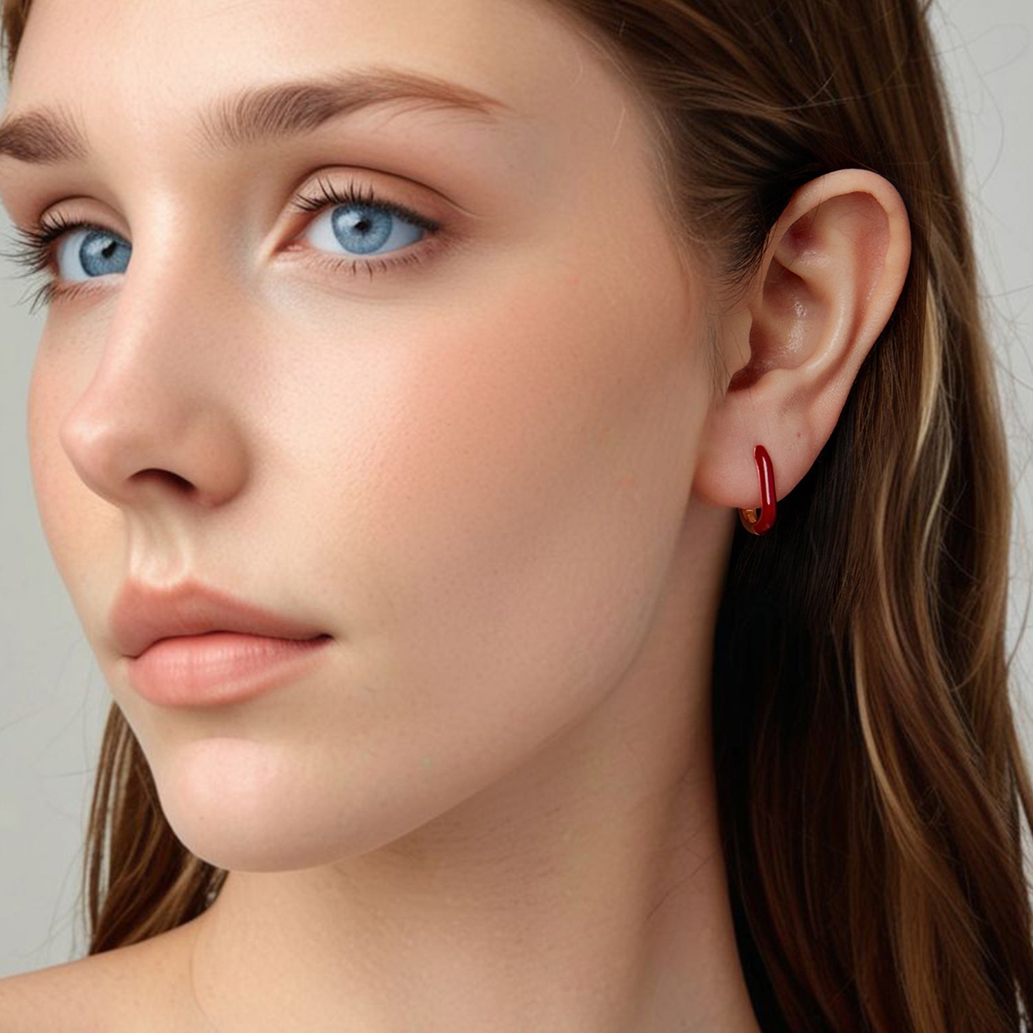 925 Sterling Silver Plated Rose Gold Enamel Earrings for Women  DestGlow