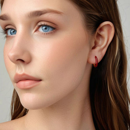 925 Sterling Silver Plated Rose Gold Enamel Earrings for Women  DestGlow