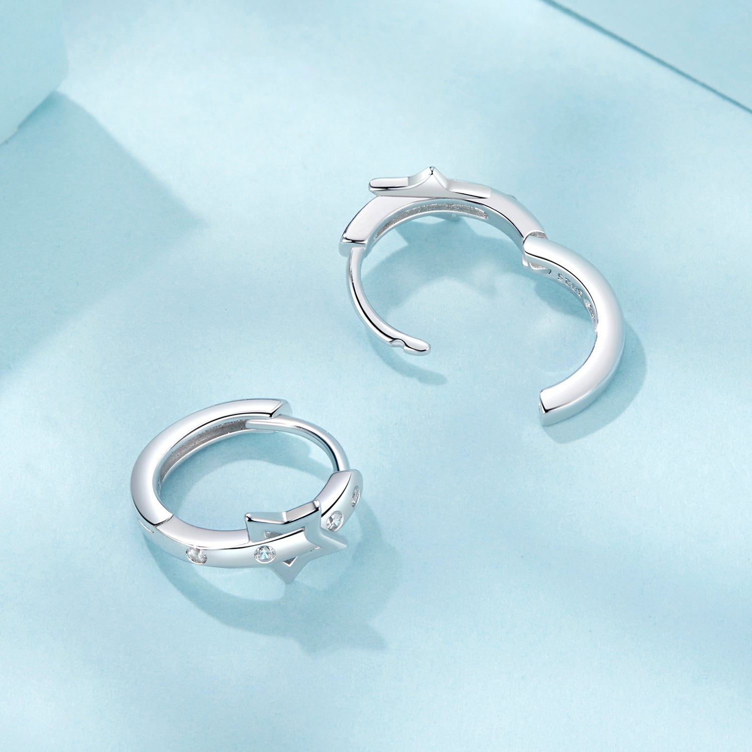 925 Sterling Silver &amp; White Gold Earrings with Pavé Setting CZ - 12x6mm for Women  DestGlow