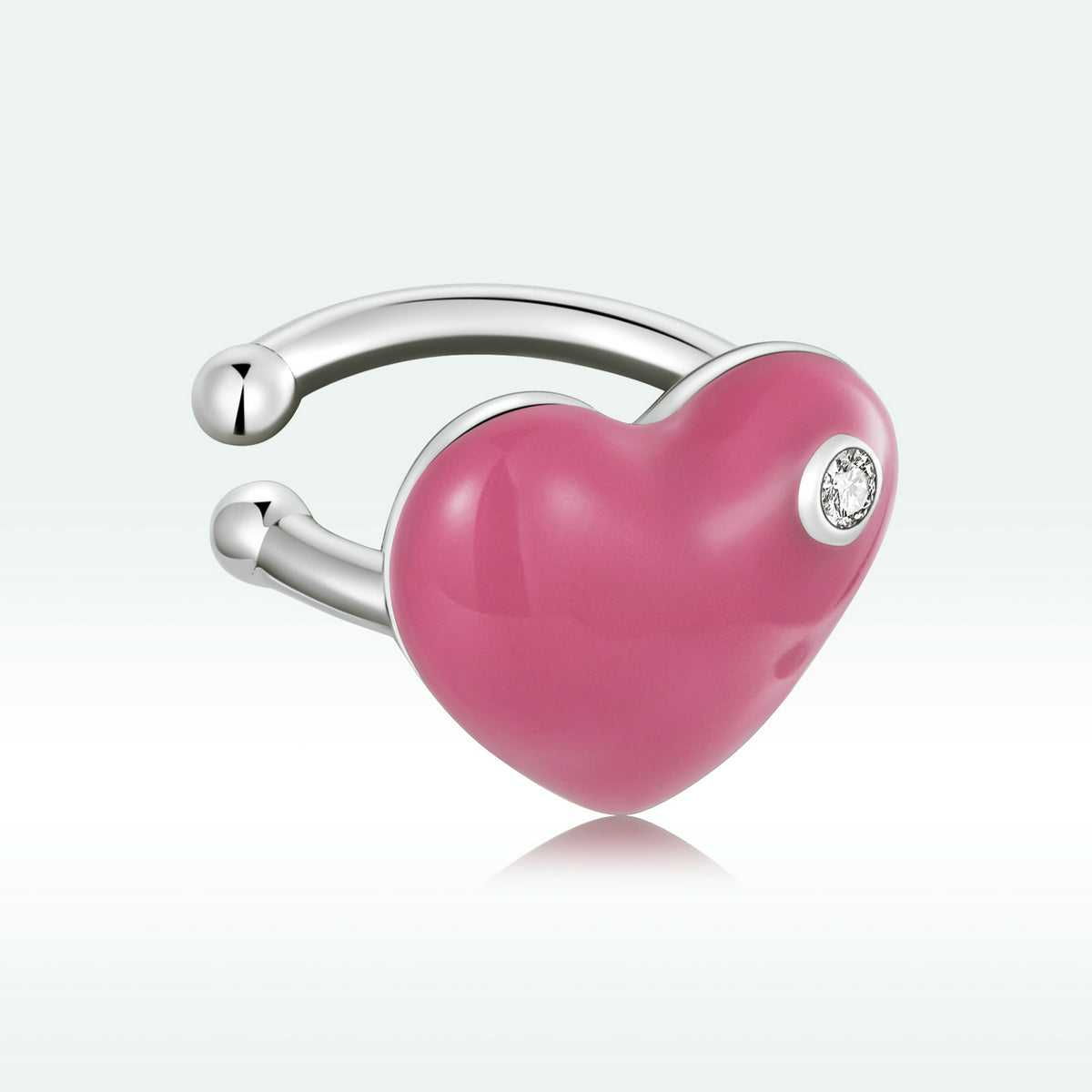 925 Sterling Silver Earrings with Pavé CZ &amp; Enamel, 1.0*1.3cm, for Women  DestGlow