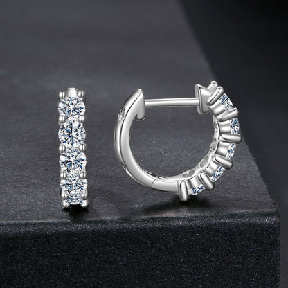 925 Sterling Silver Moissanite Earrings 1.3cm for Women