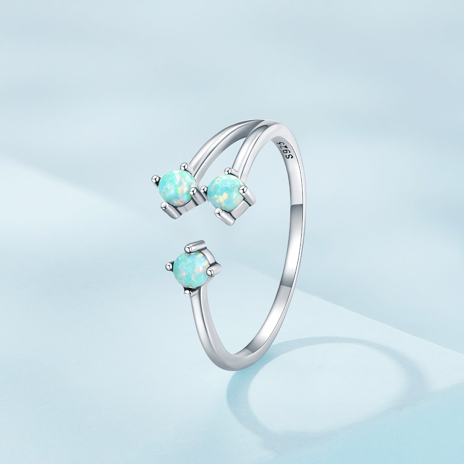 925 Sterling Silver Translucent Opal Ring for Women by Bids.com