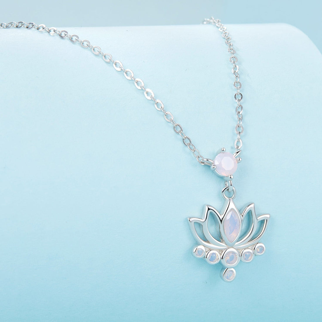 925 Sterling Silver Opal Nanometer Stone Necklace for Women  DestGlow