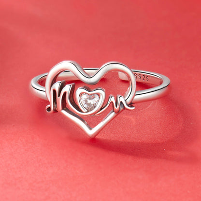 925 Sterling Silver Heart-shaped CZ Ring for Women  DestGlow