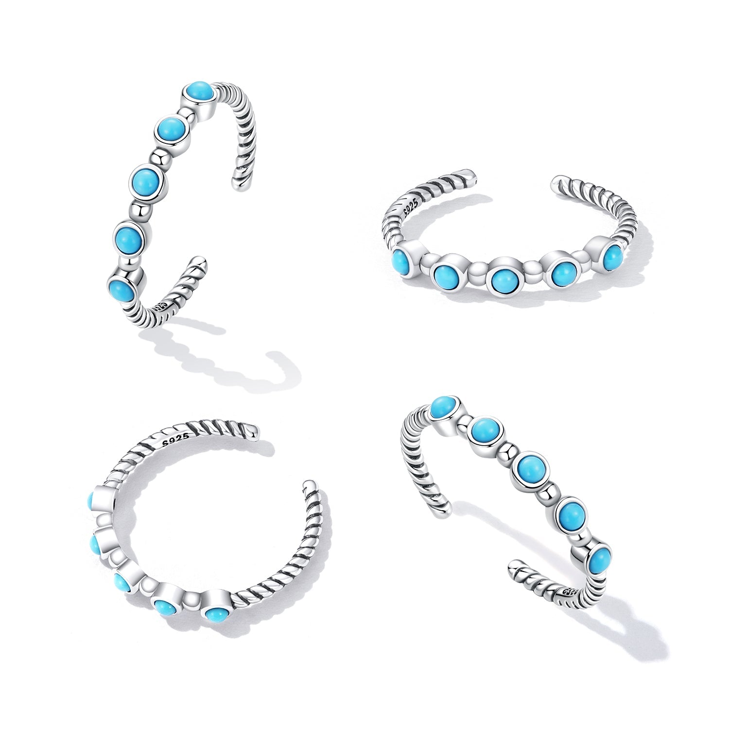 925 Sterling Silver Turquoise Oxidized Silver Ring  DestGlow