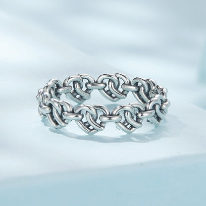925 Sterling Silver Oxidized Ring - Size 6 for Women  DestGlow