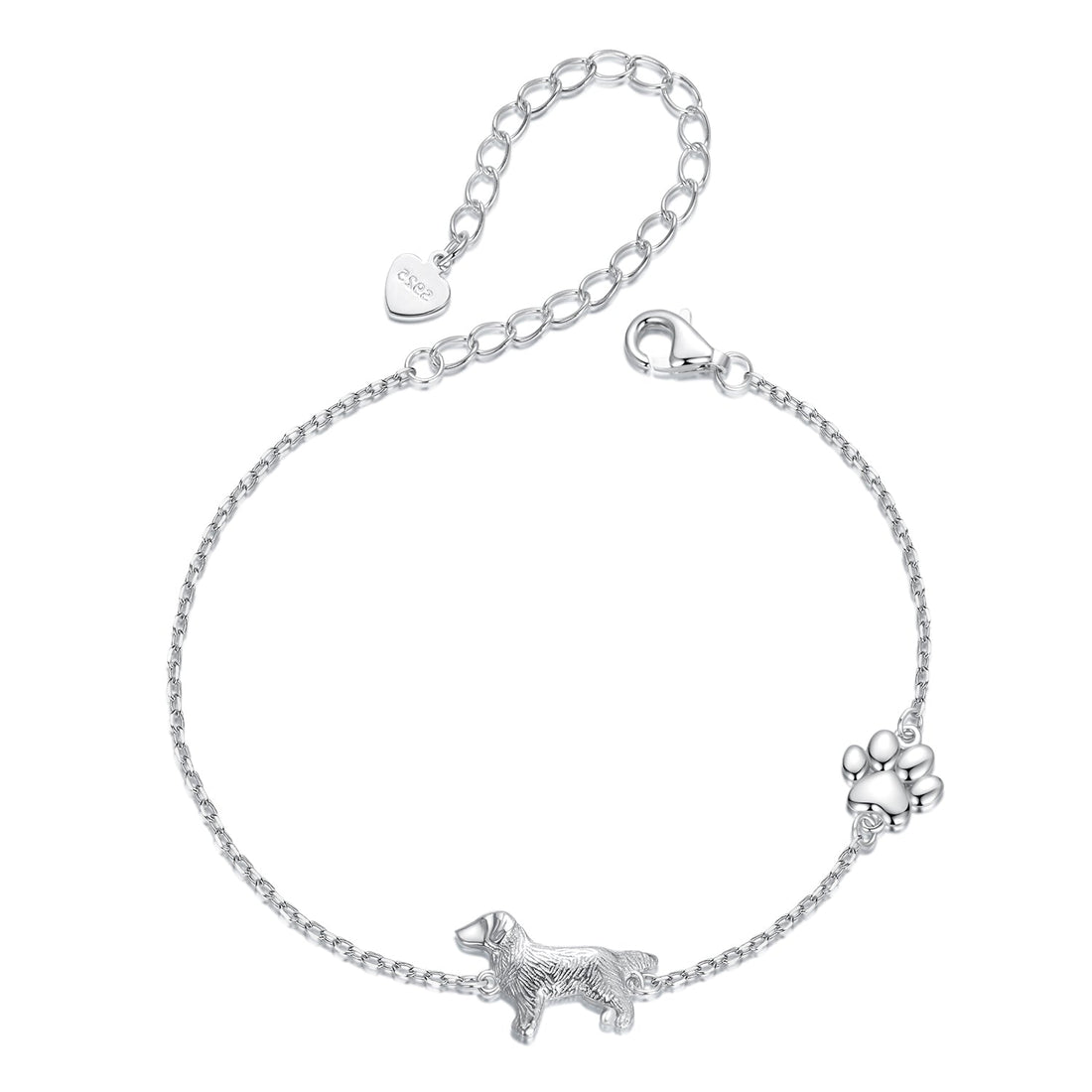 925 Sterling Silver &amp; Plated White Gold Bracelet 15+6cm for Women  DestGlow