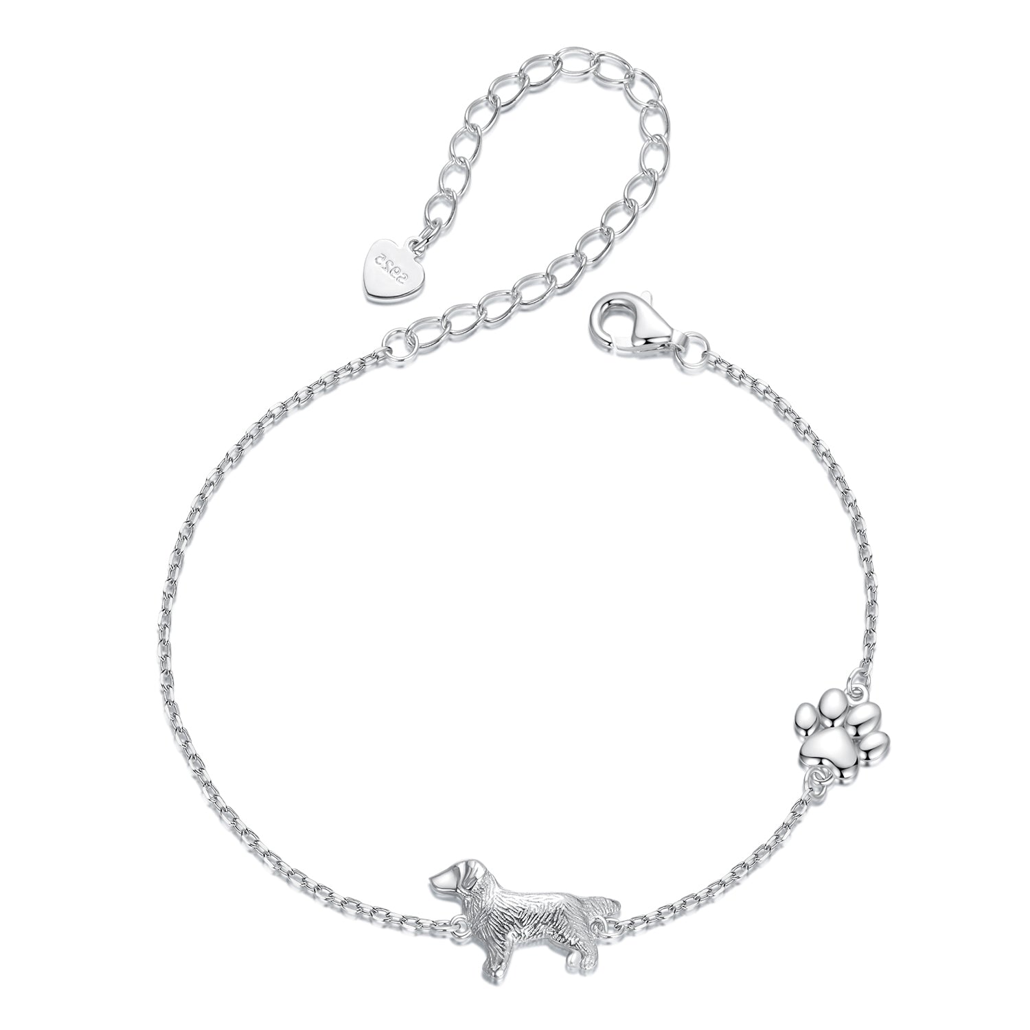 925 Sterling Silver &amp; Plated White Gold Bracelet 15+6cm for Women  DestGlow