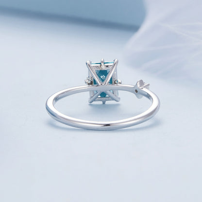 925 Sterling Silver 1.40mm Width CZ &amp; Glass Ring Size 6 for Women by Bids.com