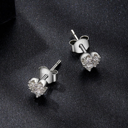 925 Sterling Silver Moissanite 0.03 Carat Earrings for Women  DestGlow