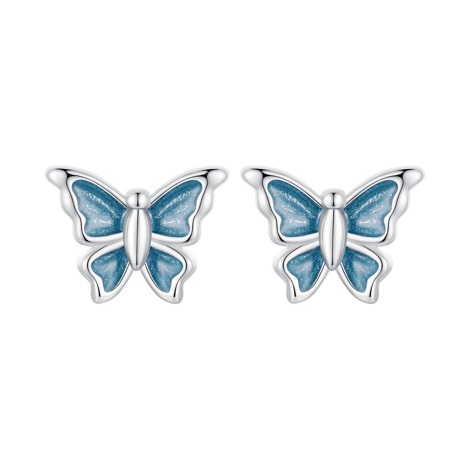 S925 Sterling Silver Earrings with Enamel Process, 6*8mm, Plated Platinum for Women  DestGlow