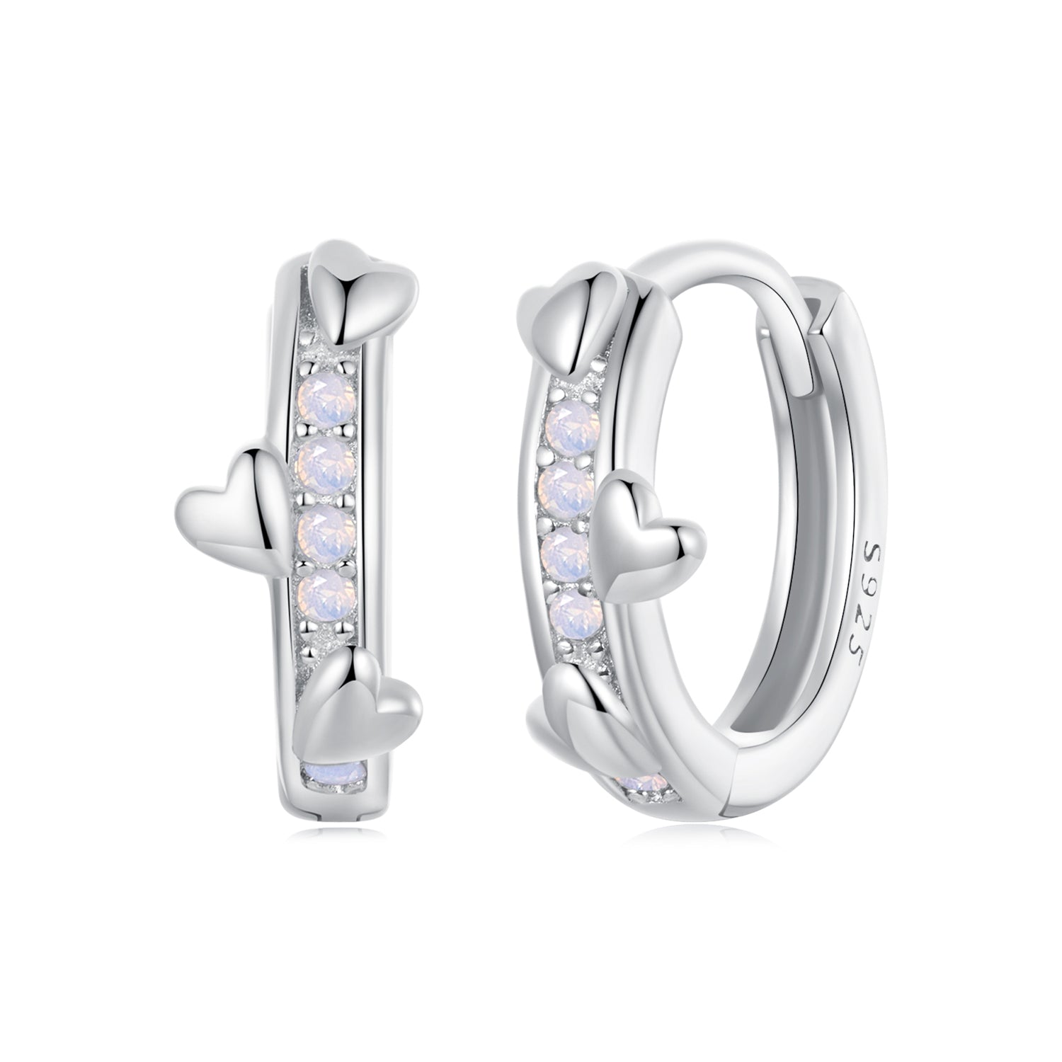 925 Sterling Silver Nano Opal Earrings for Women - White Gold Plated - 12x5mm  DestGlow