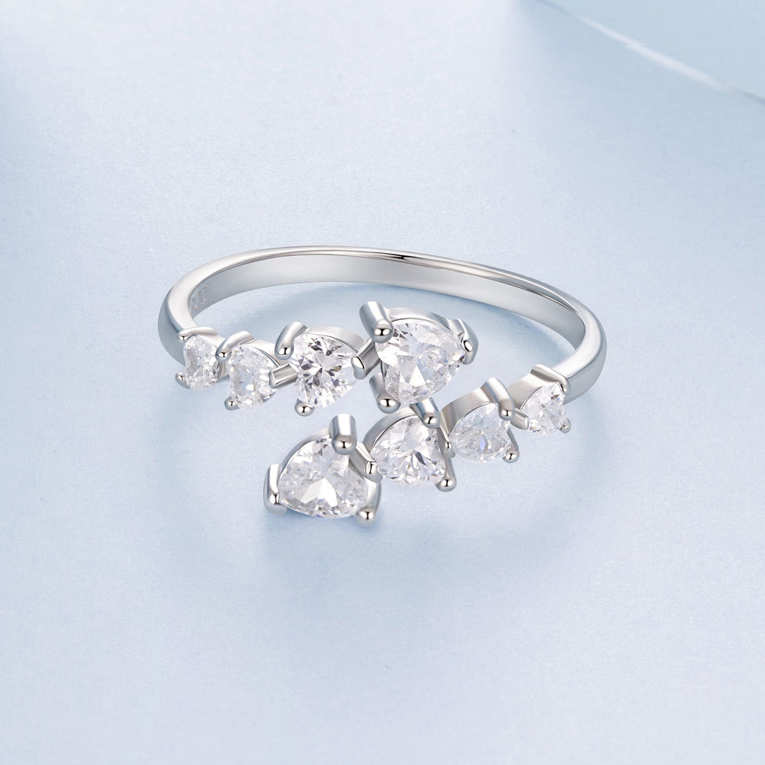 925 Sterling Silver White Gold Plated Pavé Setting Rings for Women  DestGlow