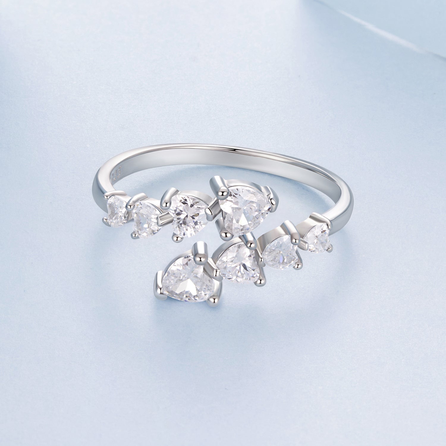 925 Sterling Silver White Gold Plated Pavé Setting Rings for Women  DestGlow