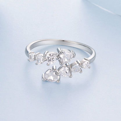 925 Sterling Silver White Gold Plated Pavé Setting Rings for Women  DestGlow
