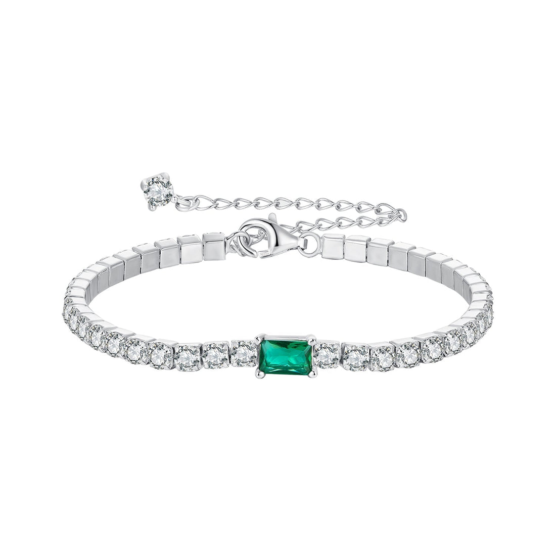 925 Sterling Silver 145+65mm Pavé Setting CZ Bracelet  DestGlow