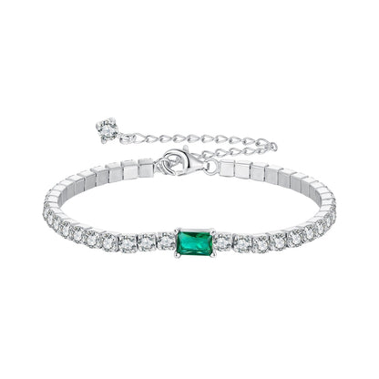 925 Sterling Silver 145+65mm Pavé Setting CZ Bracelet  DestGlow
