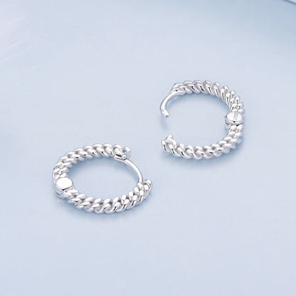 925 Sterling Silver Earrings Size 14*1.5mm Plated Platinum for Women  DestGlow