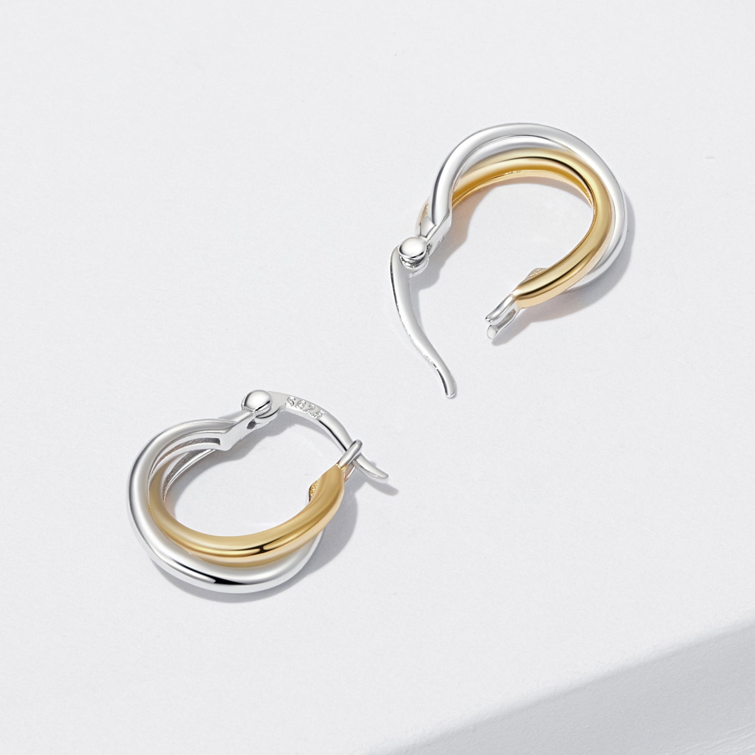 925 Sterling Silver Earrings with Platinum and Gold Plating for Women  DestGlow