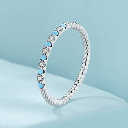 925 Sterling Silver White Gold Plated Turquoise Ring Size 6.0 for Women  DestGlow