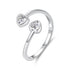 925 Sterling Silver Heart Shaped 0.17cm CZ Ring for Women  DestGlow