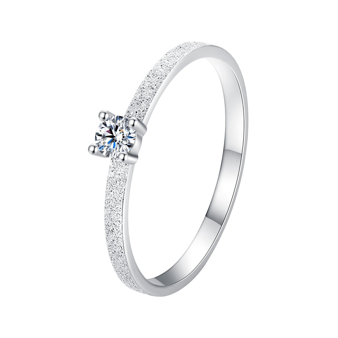 925 Sterling Silver &amp; Moissanite Size 6 Ring with 0.1ct Moissanite  DestGlow