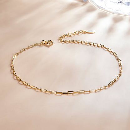 925 Sterling Silver &amp; Plated Platinum Bracelet - 17+5cm Length