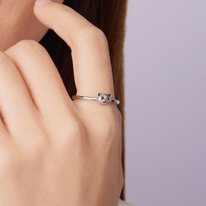 925 Sterling Silver White Gold Plated Enamel Ring for Women  DestGlow