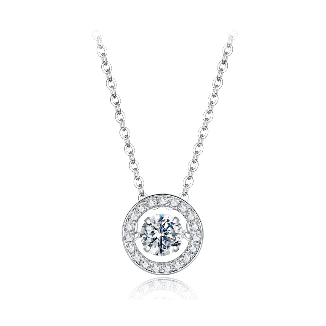 925 Sterling Silver Moissanite Pendant Necklace for Women - 40+5cm, White Gold Plated, Elegant Jewelry  DestGlow