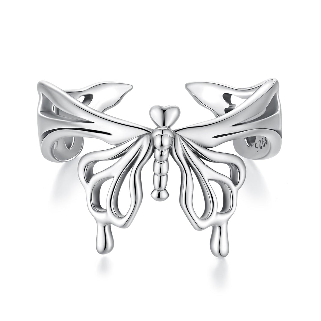 925 Sterling Silver Oxidized Silver 0.2-1.3 cm Adjustable Ring  DestGlow