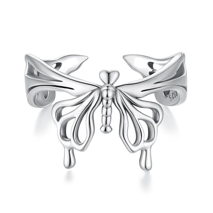 925 Sterling Silver Oxidized Silver 0.2-1.3 cm Adjustable Ring  DestGlow
