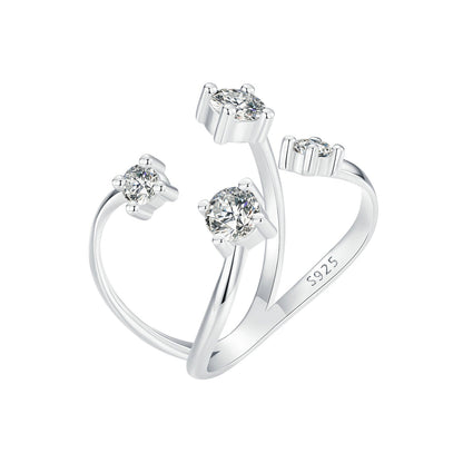 925 Sterling Silver White Gold Plated Pavé Set CZ Ring 2.5-13.5mm for Women  DestGlow