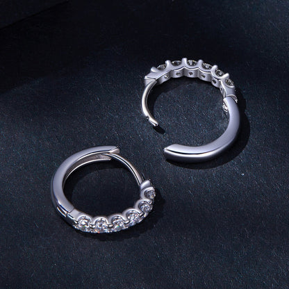 925 Sterling Silver 2.0mm Moissanite Earrings for Women