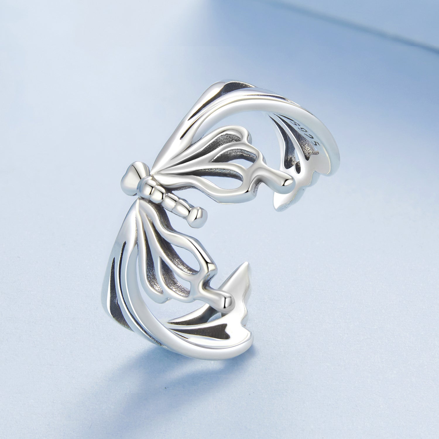925 Sterling Silver Oxidized Silver 0.2-1.3 cm Adjustable Ring  DestGlow
