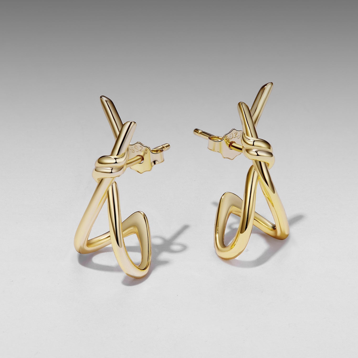 925 Sterling Silver Earrings for Women - Size 2.0*0.8 cm - Plated White Gold  DestGlow