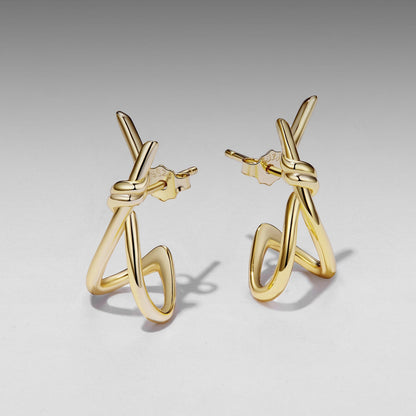 925 Sterling Silver Earrings for Women - Size 2.0*0.8 cm - Plated White Gold  DestGlow