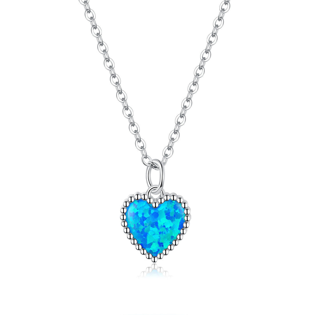 925 Sterling Silver Plated Translucent Opal Necklace 45cm for Women  DestGlow