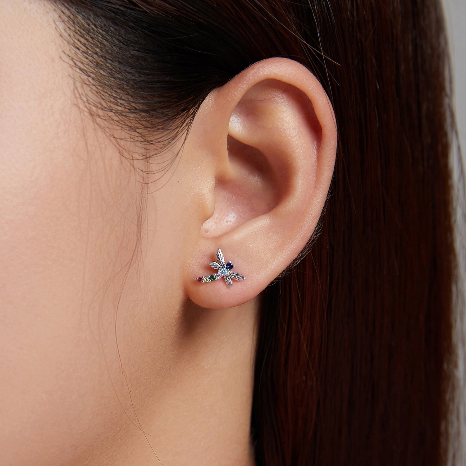 925 Sterling Silver Earrings with Pavé Setting CZ in Oxidized Silver  DestGlow