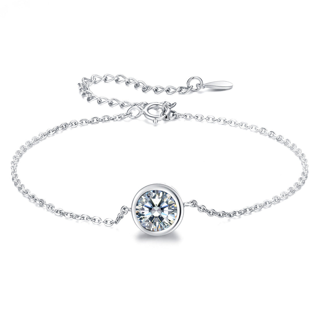 925 Sterling Silver &amp; Platinum Plated CZ Bracelet for Women  DestGlow