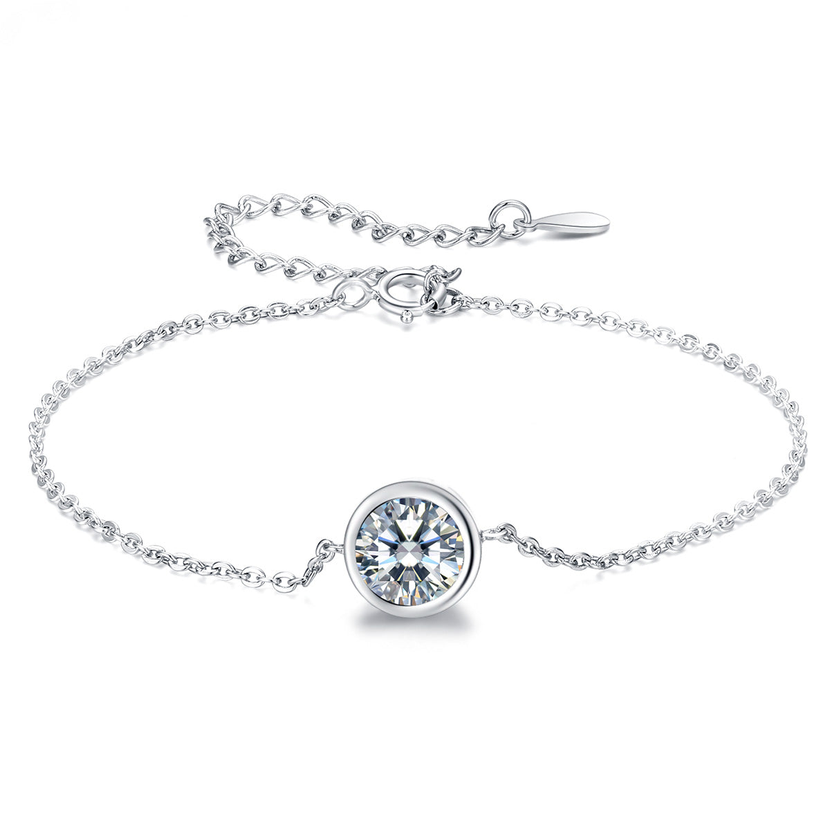 925 Sterling Silver &amp; Platinum Plated CZ Bracelet for Women
