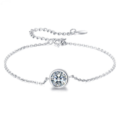 925 Sterling Silver &amp; Platinum Plated CZ Bracelet for Women