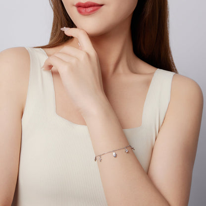 925 Sterling Silver Bracelet with Plated White Gold and Pavé Setting CZ  DestGlow
