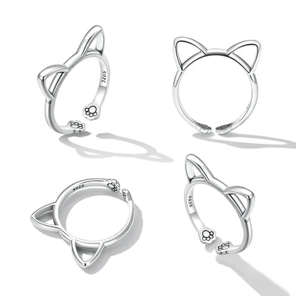 925 Sterling Silver Oxidized Paw Design Ring  DestGlow