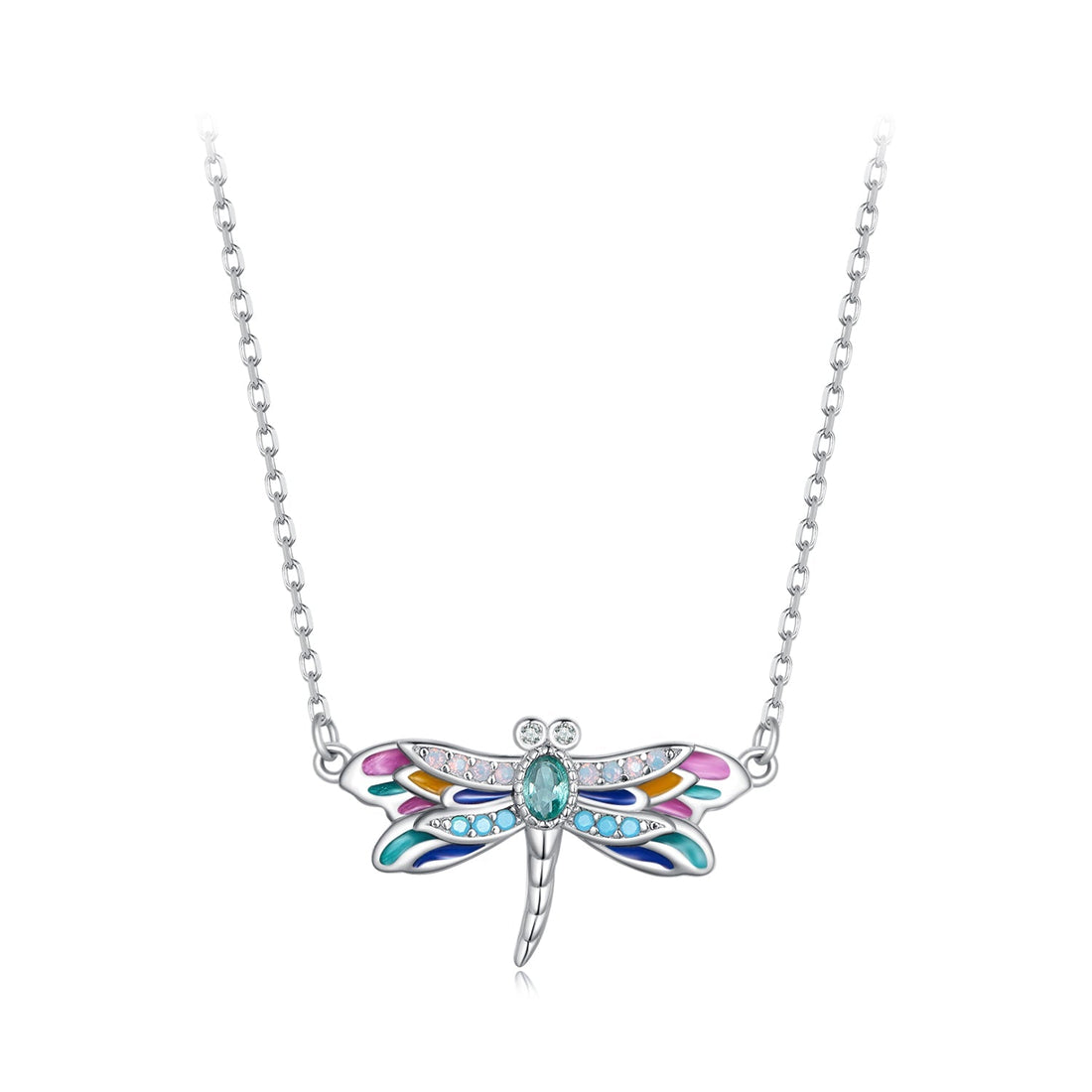 925 Sterling Silver Pendant Necklace with Pavé CZ and Plated Platinum  DestGlow
