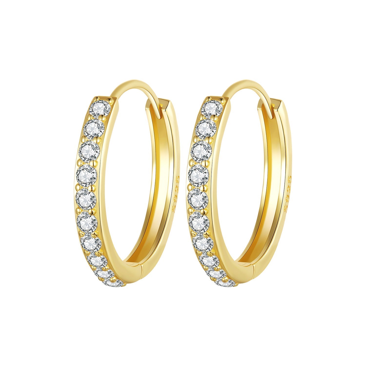 925 Sterling Silver Pavé Setting Gold Plated Earrings for Women  DestGlow