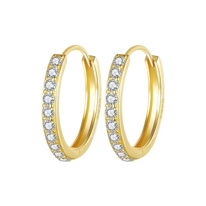 925 Sterling Silver Pavé Setting Gold Plated Earrings for Women  DestGlow
